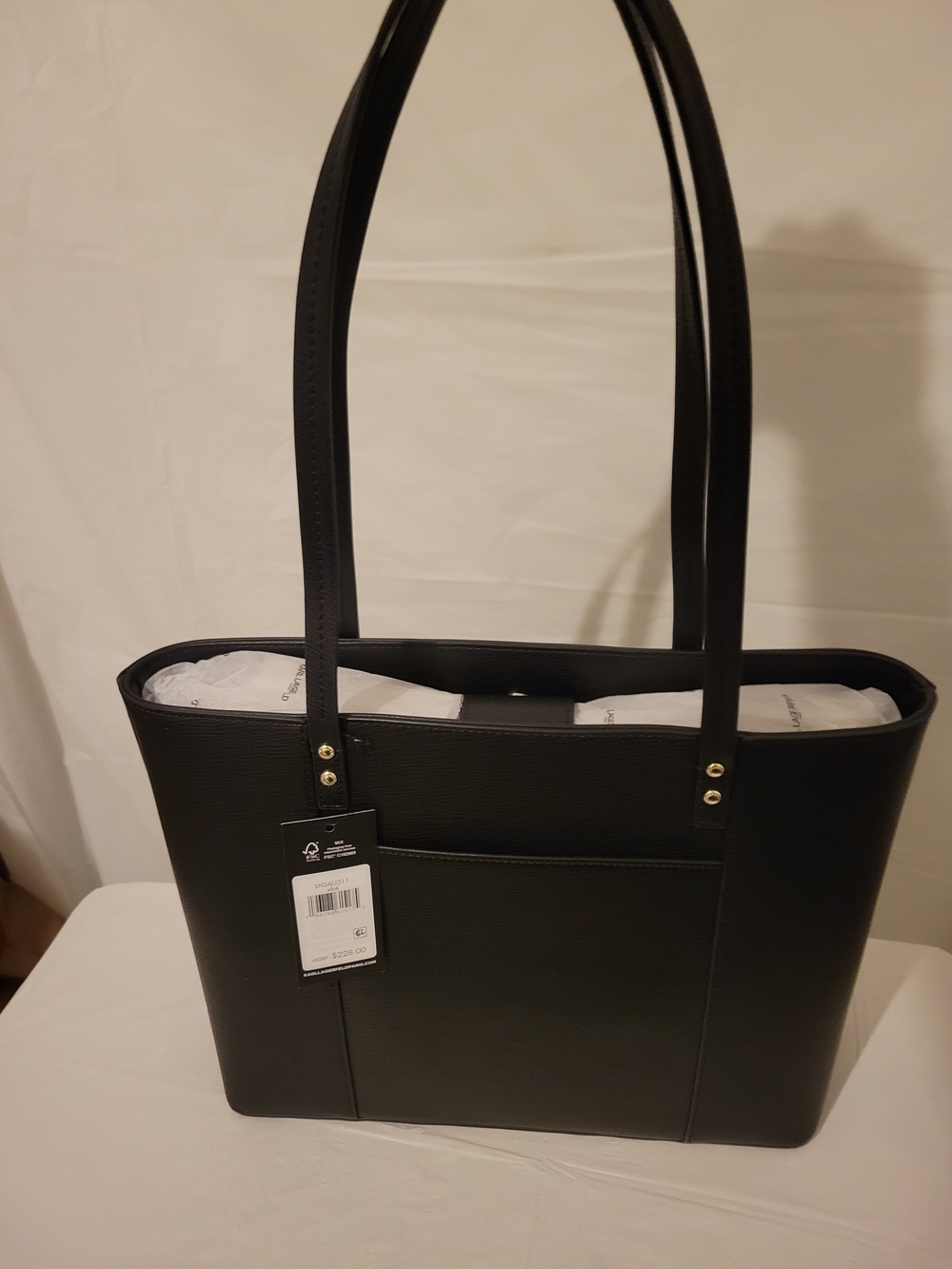 Karl Lagerfeld Black Tote Bag with Colorful KARL Charm - Picture 2 of 13